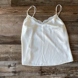 Abercrombie Medium White Cami with Lace